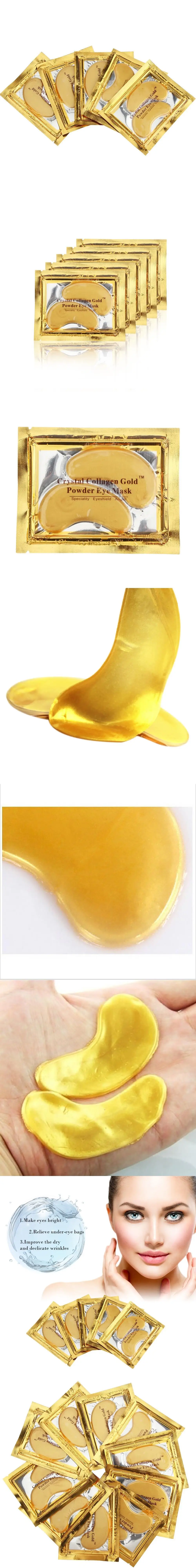 Золотая кристальная коллагеновая маска для глаз горячая Распродажа патчи для глаз против морщин для удаления черных глаз уход за лицом 10 шт = 5 упаковок