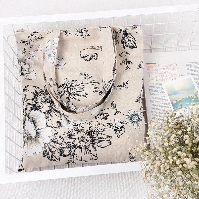 YILE Handmade Floral Big Flower Cotton Linen Eco Reusable Shopping Shoulder Bag Tote L262 YILE Handmade Floral Big Flower Cotton Linen Eco Reusable Shopping Shoulder Bag Tote L262
