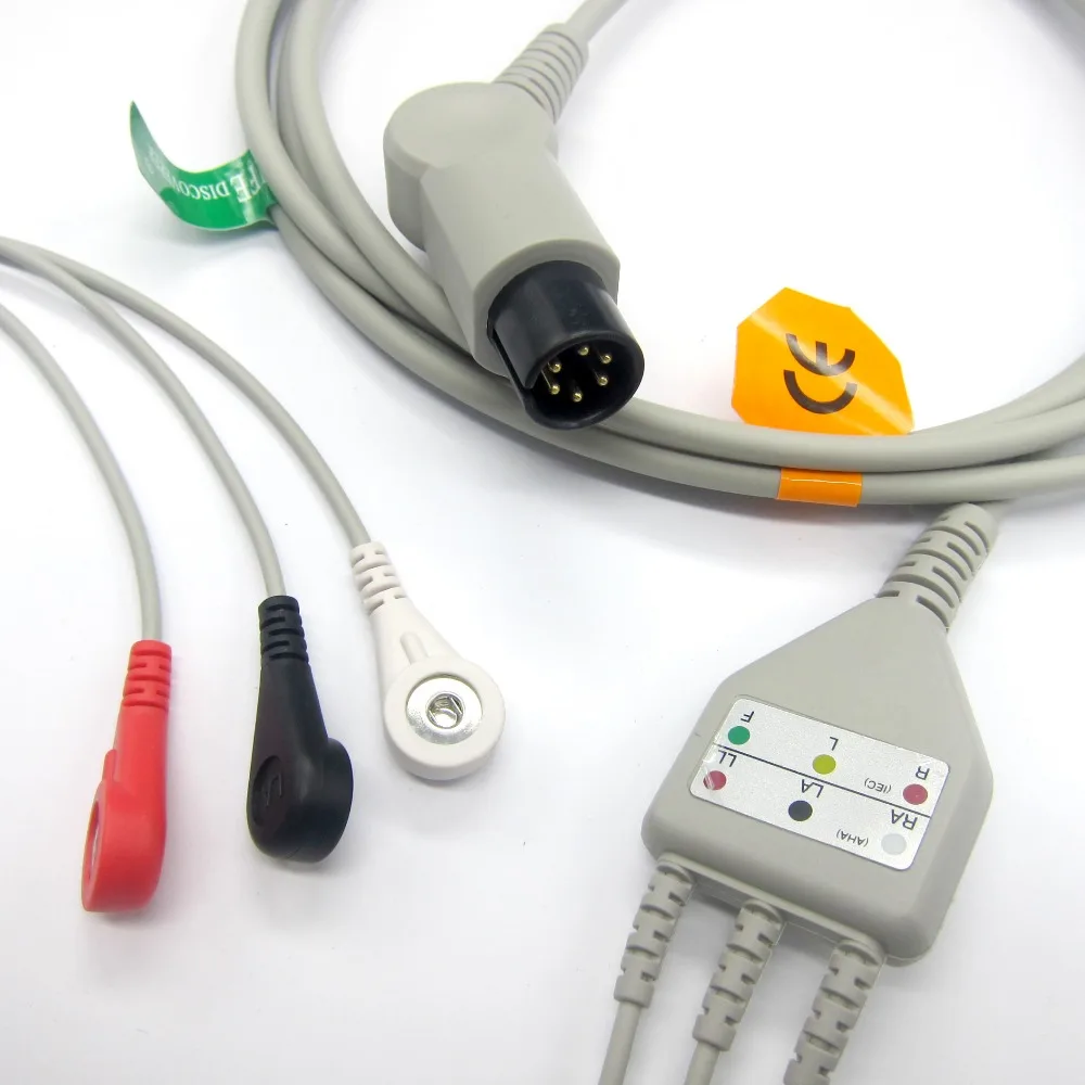 Цельный ЭКГ кабель с 3 зажимами для Edan IM8B монитор пациента IM9B|cable ecg|cable forcable c |