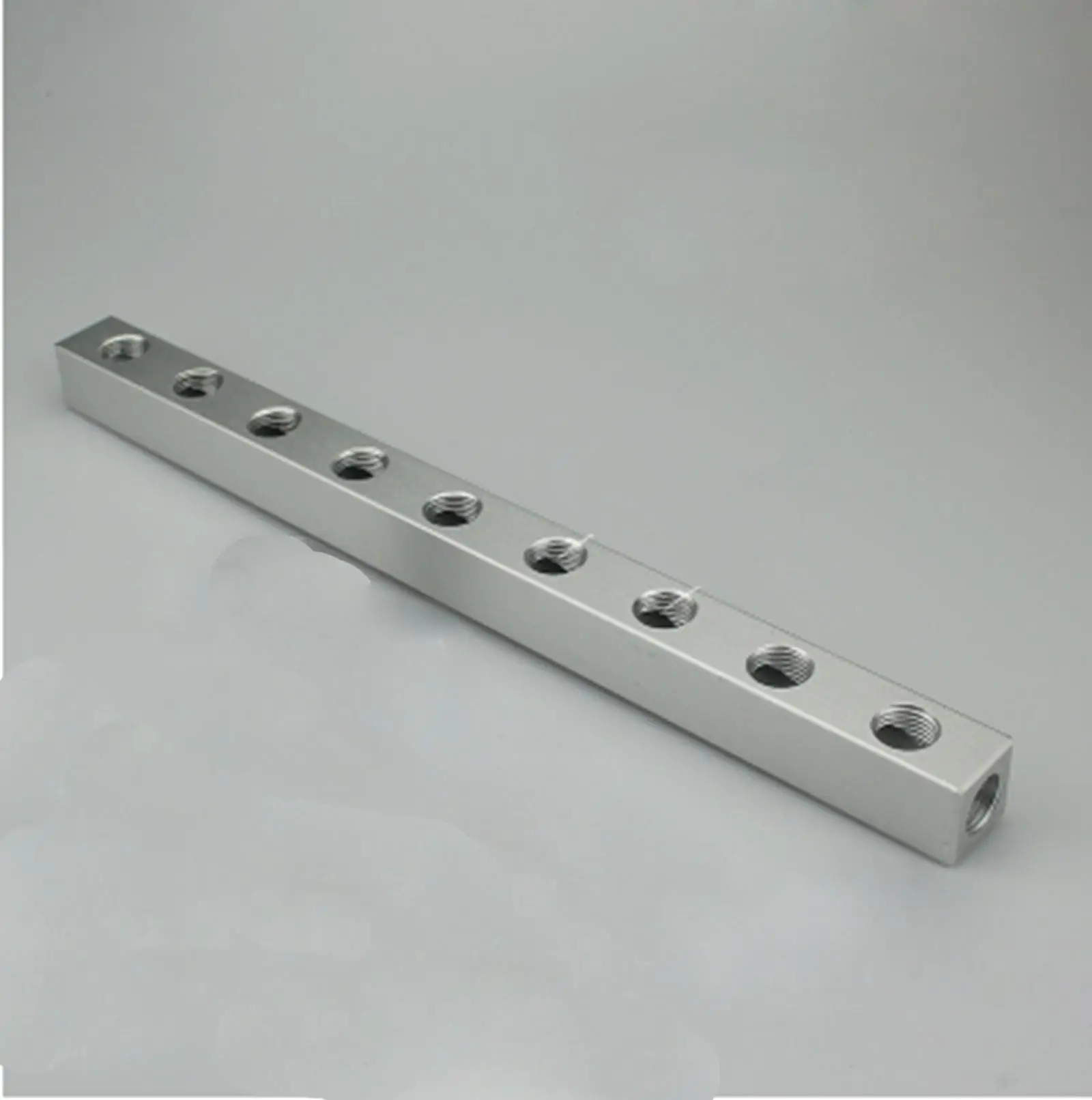 

1/4" BSP 20*20mm 9 Way 12 Port Pneumatic Solid Aluminum Quick Connector Manifold Block Splitter Hose Plug Socket Base