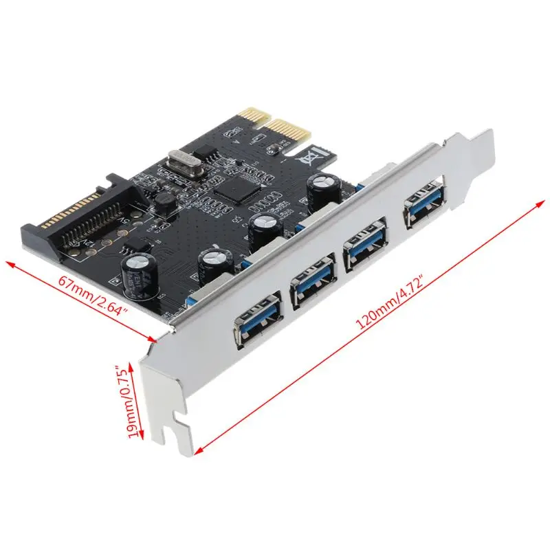 PCI-E PCI Express USB 3,0 через Чип SATA Интерфейс 4 Порты и разъёмы адаптер конвертер карты для настольных компьютеров Windows XP/2003/Vista/Win7/Win8/W