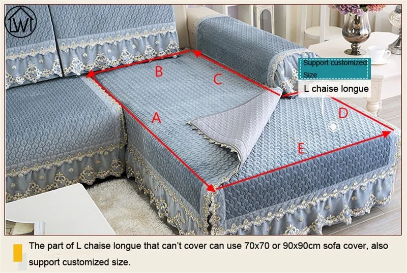 Европейский плюшевый кружевной тканевый чехол для дивана стеганый стекающийся универсальный чехол для дивана секционный Эластичный Нескользящий чехол для дивана