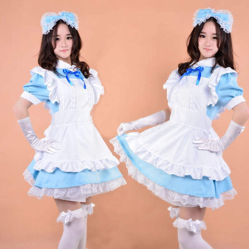 

Shanghai Story Anime Lolita Dresses cosplay costume lolita dress women girl maid clothing Blue and White