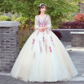 

Spring 2019 Wedding Full Backless Embroidery Dress Sexy Women V Neck Bohemian Print Bandage Beach Style Party Dresses Wholesale