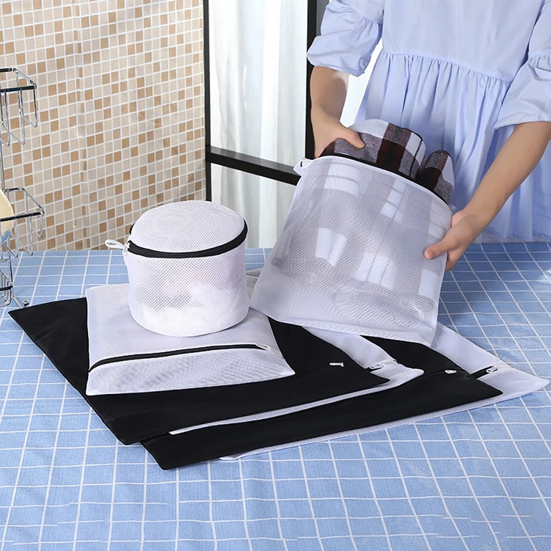 

Zippered Mesh Laundry Wash Bags Foldable Delicates Lingerie Bra Socks Underwear Washing Machine Clothes Protection Net
