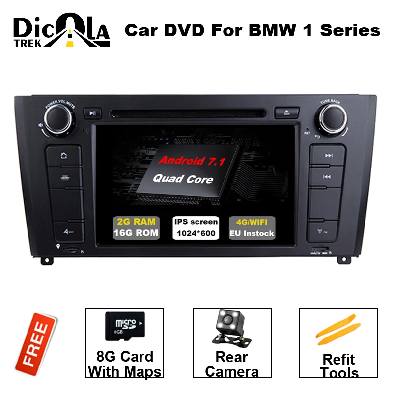 

Android 7.11 CAR DVD player FOR BMW 1 SERIES E81 E82 E83 E87 E88 2004-2012 car audio stereo Multimedia GPS Quad-Core 2+16G