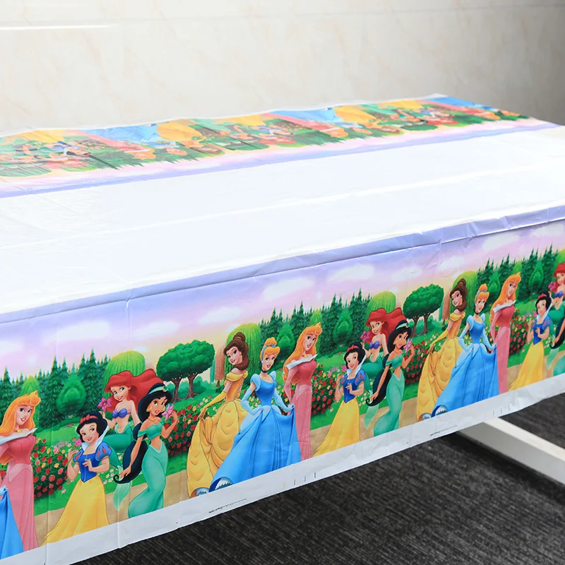 1pcs Disney Princess series theme table cover Party Supplies Disposable Tablecloth Kids Birthday Party Decoration 108x180cm