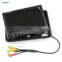 DIYKIT 9 polegada TFT LCD Reverter Parte Traseira do Carro de Exibição Do Monitor Do Carro vista Tela Do Monitor com BNC/AV de Entrada de Controle Remoto DVD VCR