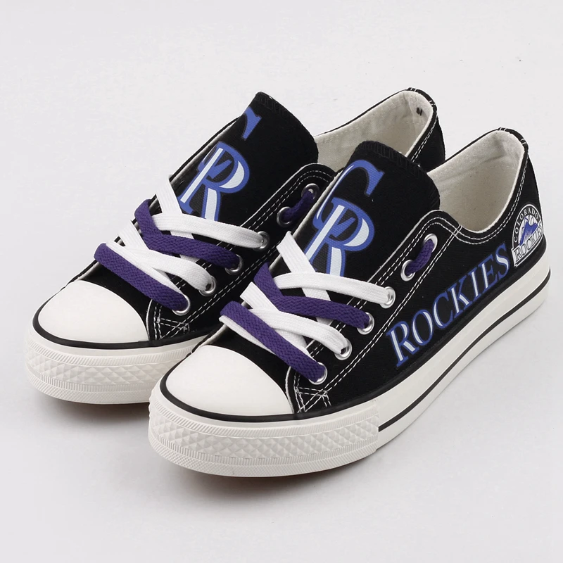 Low Top Black Casual Canvas Shoes Customize Baseball Team Design Men Walking Espadrilles For Colorado City Fans | Обувь