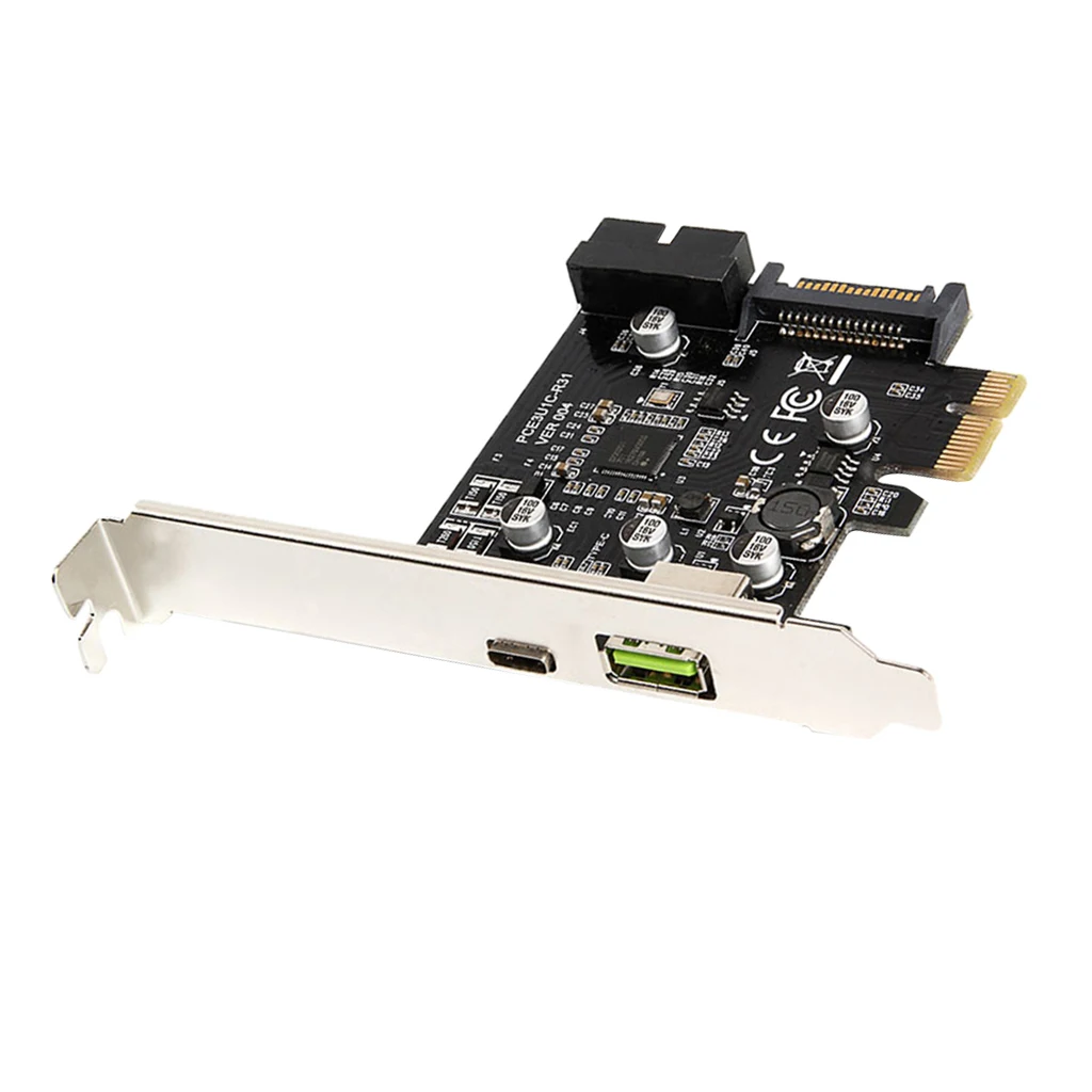 PCI-e к USB3.1 type-C карта расширения/PCIe к USB 2.4A Быстрая зарядка+ 19PIN PCI-E к type-c Адаптерная карта