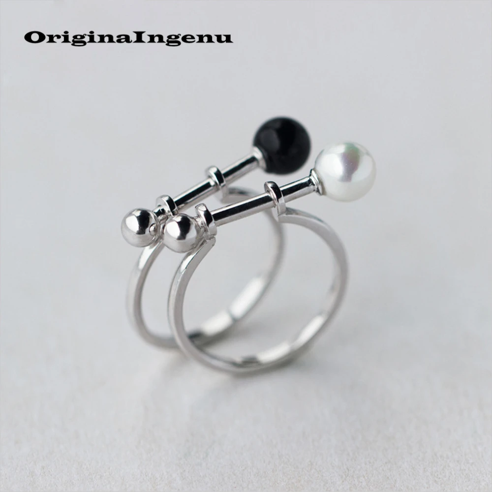 

925925 Silver Pearl Ring Vintage Jewelry Charm Boho Minimalism Best Friend Birthday Gift Bague Femme Ring for Women Haut Femme
