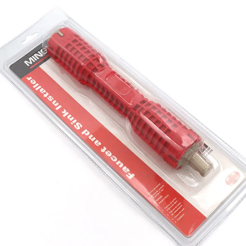 1 шт. трубный ключ сантехника ремонт ручные инструменты крепится водонагреватель раковина двойной сборки и разборка торцевой ключ - Цвет: Red flume wrench