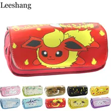 Mode de Bande Dessinée Pokemon Crayon Stylo Cas de Grande Capacité Stylo Cas Pokemon Portefeuille Magique Bâton Couverture Double Fermeture Éclair Sac De Papeterie