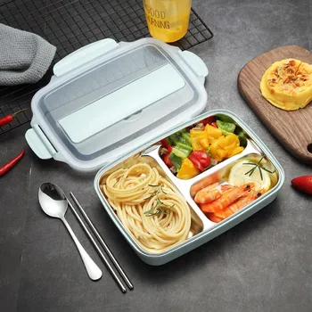 

Protable Stainless Steel Lunch Box High Quality Leak-proof Lunch Bento Boxes Microwave Adult Student Bento Box Dinnerware Set