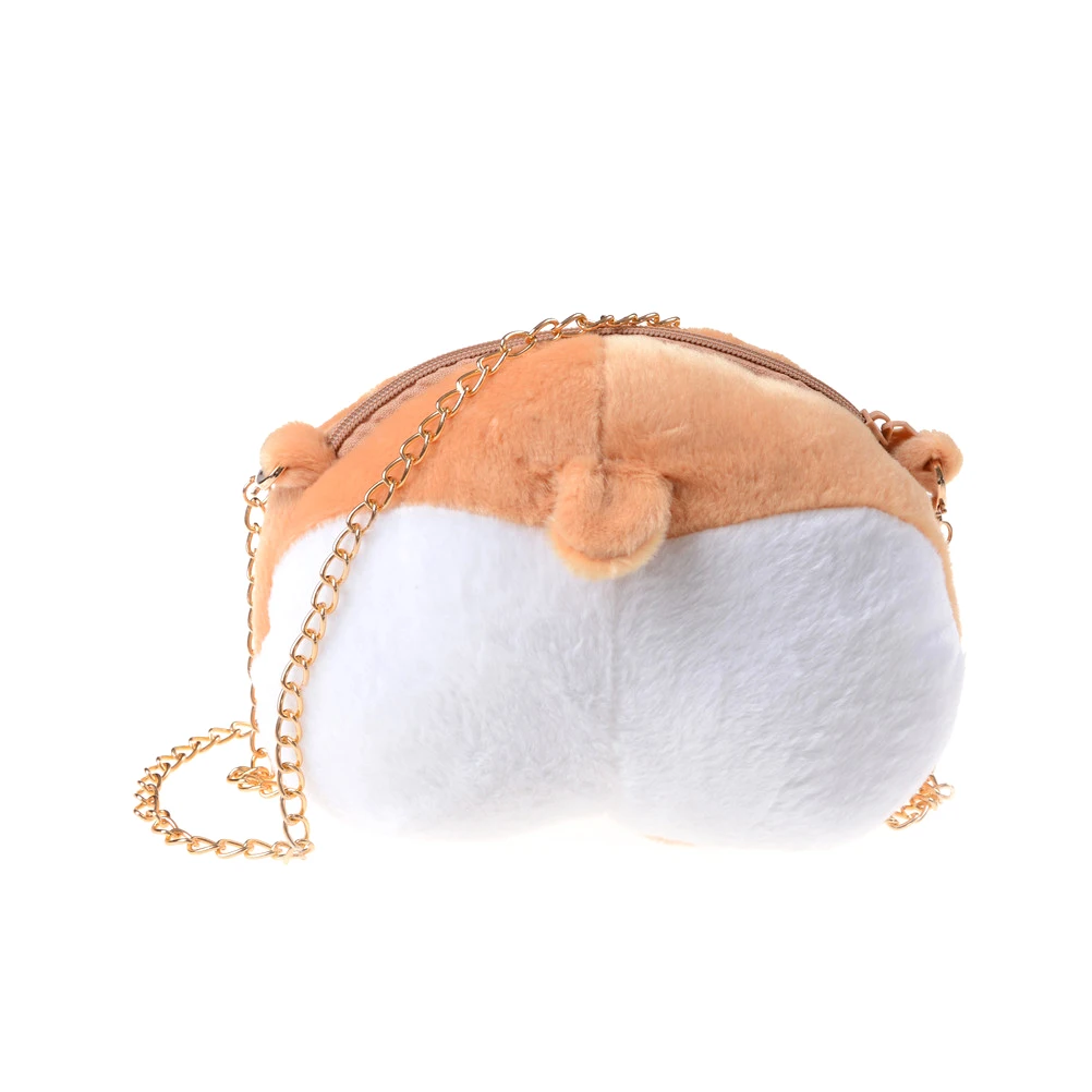 2sizes NEW Hip Plush Shoulder Bag Stuffed Animal Toy Coin Wallet Dog Buttocks Kawaii Soft