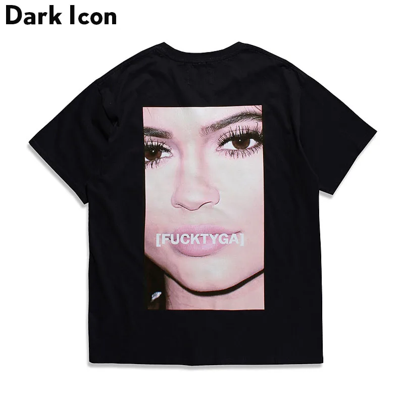 DARK ICON Spoof Tyga Hip Hop Tshirts 2019 Summer Printed T-shirt O-neck Casual Tee Shirt Short Sleeve Men Clothing Cotton 3XL