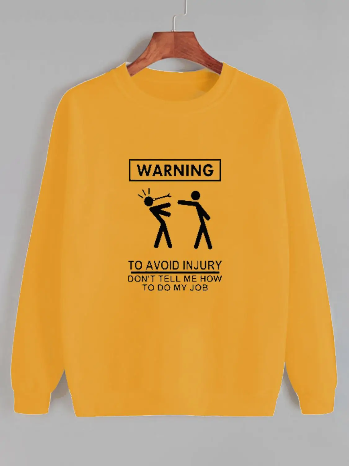 

Sweatshirt WARNING TO AVOID INJURY Funny Casual Letter Long Sleeve Cotton Unisex Hipster Harajuku Tops gift for him or her
