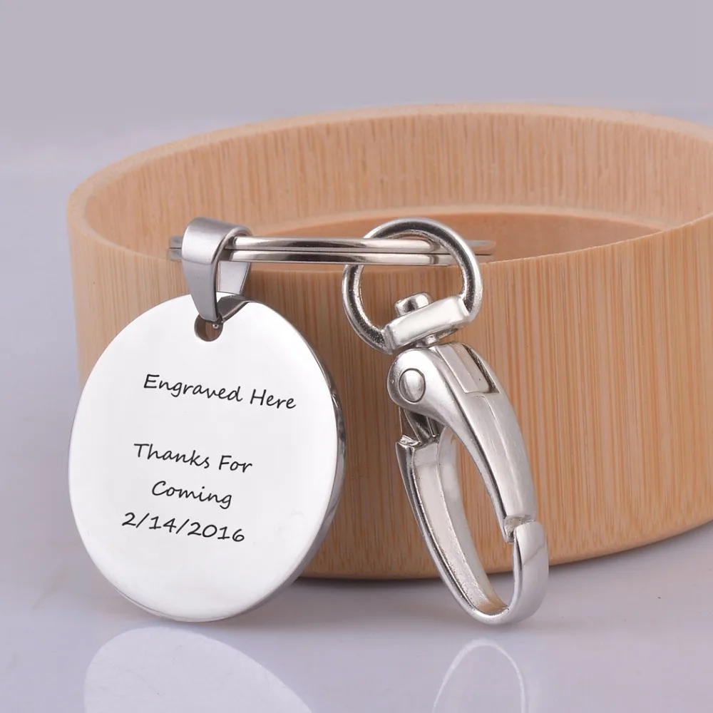 

Stainless Steel ID Jewelry Engraved Key Chains Personalized Key Ring Free Engraving