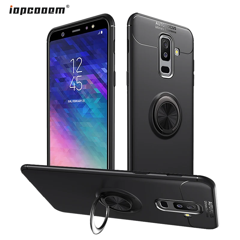 Для samsung Galaxy A6 2018 чехол A600F Нескользящие стенд для колец на палец противоударный