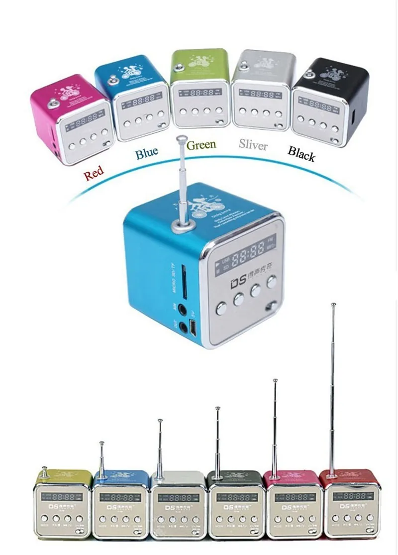 Портативный мини FM радио динамик USB MP3 музыкальный плеер звуковая коробка Поддержка Micro SD TF AUX с ЖК-экраном дисплей для ПК ноутбук подарок