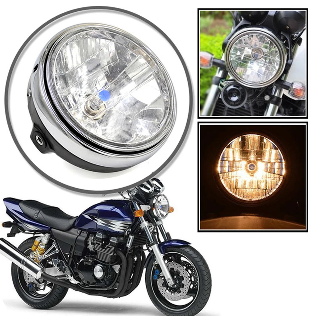 12V Moto Chrome Halogen Headlight Headlamp for Honda CB400 CB500 1300 Hornet 600 Motorcycle Eye-Catching