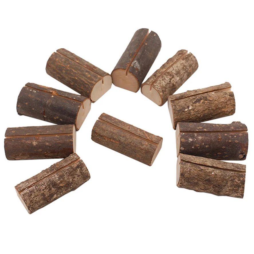 

New Christmas Party Decor 10Pcs Wedding Decoration Wooden Name Place Card Holders Table Menu Holder Wedding Decoration 30