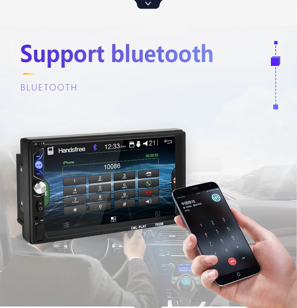 Автомагнитола 2 din с Bluetooth Mirrorlink автомобильная стереосистема 7 &quotHD MP5