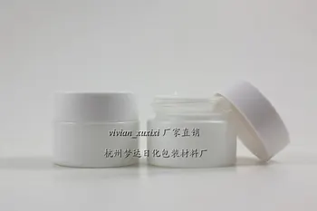 

15g white glass cream jar with white plastic lid, 15g cosmetic jar,packing for sample/eye cream,15g mini jar/bottle