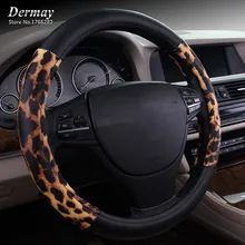 Personalized Leopard Print Steering Wheel Covers Universal Fits 95% Cars Gold Steering Wheel Cover Leopard Print Car Accessories