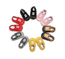 Натуральная кожа на шнуровке детская обувь для новорожденных малышей на мягкой подошве для мальчиков и девочек Мокасины Повседневная