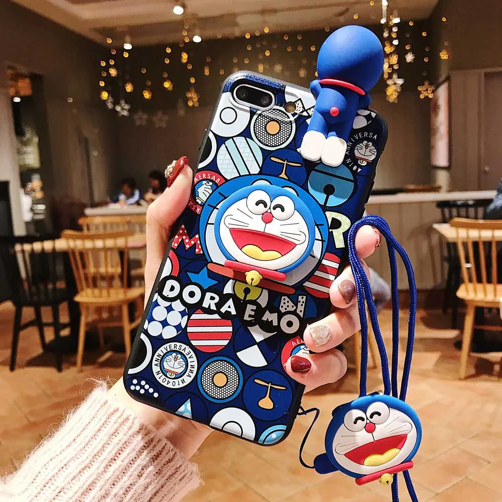 laryard and holder Для iphone XS супер милый Стич мини мультяшный чехол для телефона s с шнурком+ подставка силиконовый персональный чехол для iphone 6 7 8 Plus - Цвет: laryard and holder