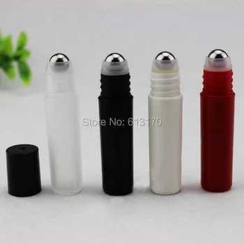 

50pcs 5ml PP Roller Bottles,Steel bead,White,Black,Red,Clear,Empty Roll on Bottle,Perfume,Mini Sample Vial Cosmetic Packing