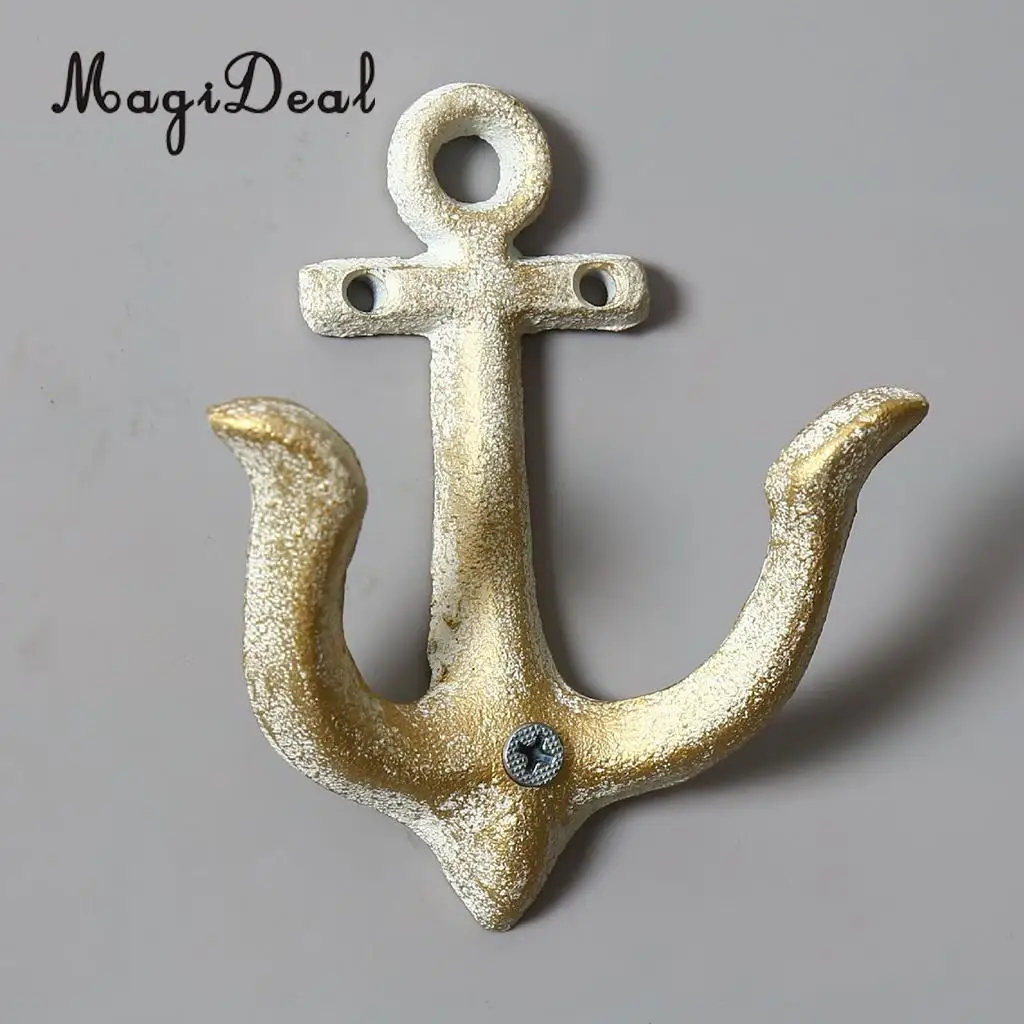 MagiDeal Metal Anchor Hooks Wall Door Mounted Clothes Towel Hat Key Hanger  Whiteandcrafted classic antique decorative wall hook