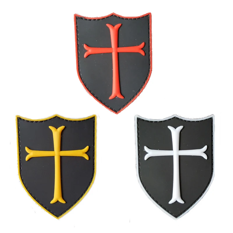 

Cross Crusader Shield Navy Seal Devgru Red Usa Army Tactical Swat Patch Rubber 3d PVC Morale Badge Army Military Patches