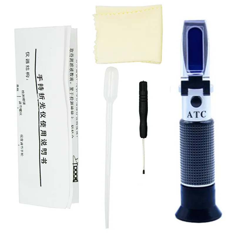 

Hand Held Brix/Salt Refractometer with ATC for brine fruit Beer, Dual Scale(2 in 1 Brix 0-32%, Salt 0-28%) 30%off