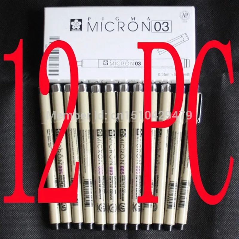 12 шт./кор. Sakura ручка Pigma micron иглы рисунок пером 05/0 45 мм | Канцтовары для офиса и дома
