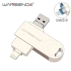 WANSENDA OTG USB флеш-накопитель Вращающаяся ручка накопитель 8 ГБ 16 ГБ 32 ГБ 64 Гб 128 Гб Высокая скорость Usb Stick 3,0 флэш-диск флешки