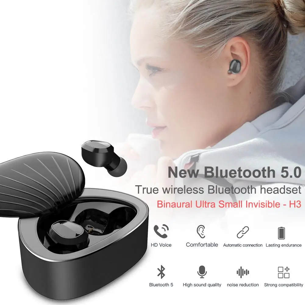 H3 TWS Беспроводные Bluetooth 5 0 наушники водонепроницаемые бинауральные звонки