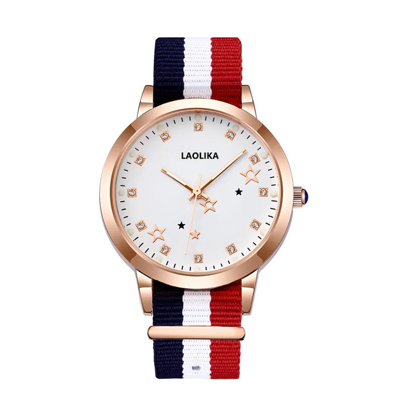 

Fashion Casual Quartz Watch with Multicolor Nylon Cloth Watchband Wristwatch Simple Designer Women Watches Clock Orologio