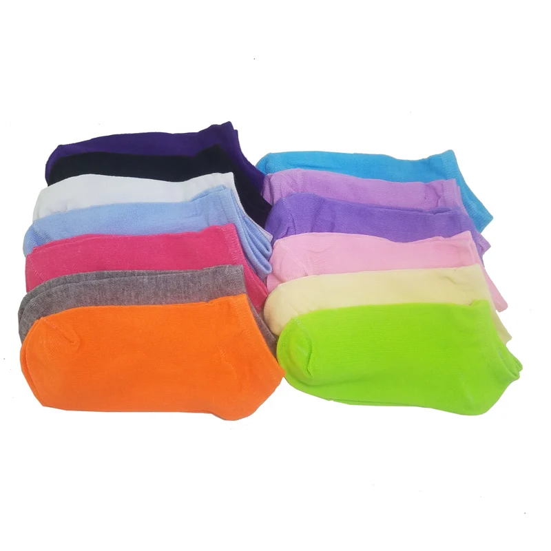 Теплые удобные женские носки из хлопка и бамбукового волокна для девочек короткие женские невидимые цветные для девочек и мальчиков чулочно-носочные изделия 1 пара = 2 шт WS03-7