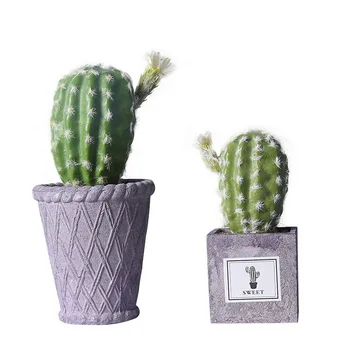 

Creative Plastic Simulation Cactus Figurines Retro Flower Pot Green Plant Miniature Home Office Room Decor Desktop Crafts Gifts