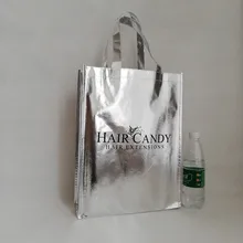 500 шт/партия 30x40Hx10cm Cusotm перерабатываемый металлический нетканый сумки для покупок высококачественное лазерное ламинирование с вашим логотипом