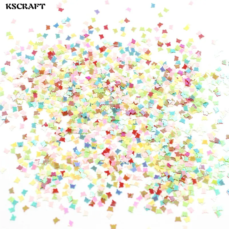 

KSCRAFT 3mm Mixed Colorful Butterfly Shape Sequins PVC Flat for DIY Card Making Craft Color Collection