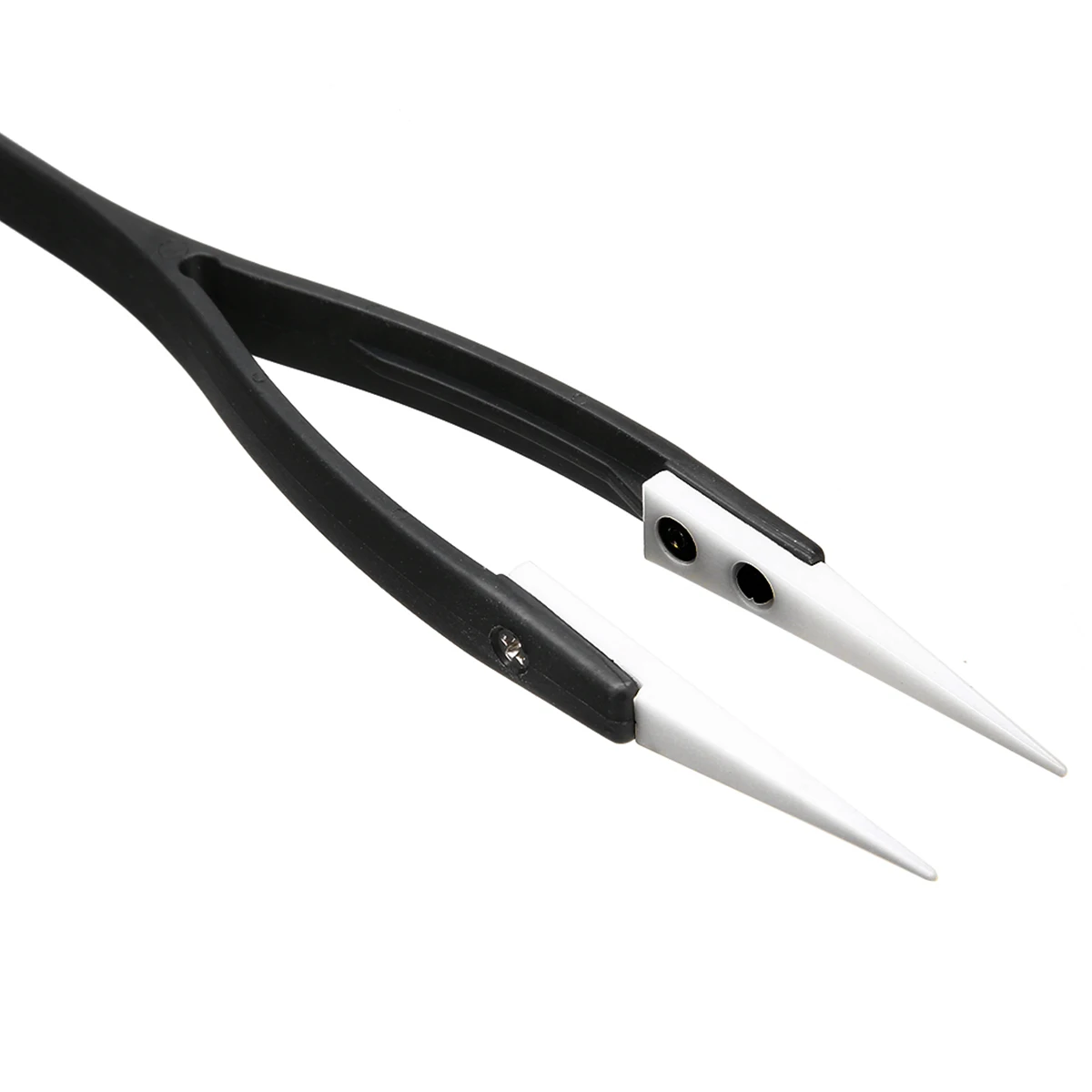 1pc Heat Resistant Ceramic Tipped Tweezer Stainless Steel Fine Pointed Tips Tweezers For SMD