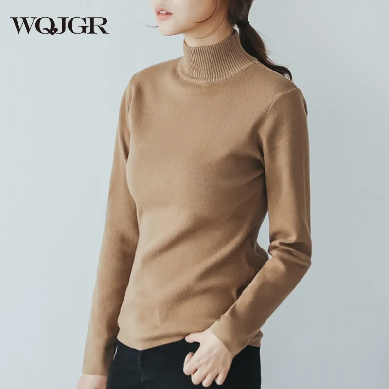 

WQJGR 2018 Autumn New High Lead Women Sweater Long Sleeve Internal Collocation Bottoming Sweater