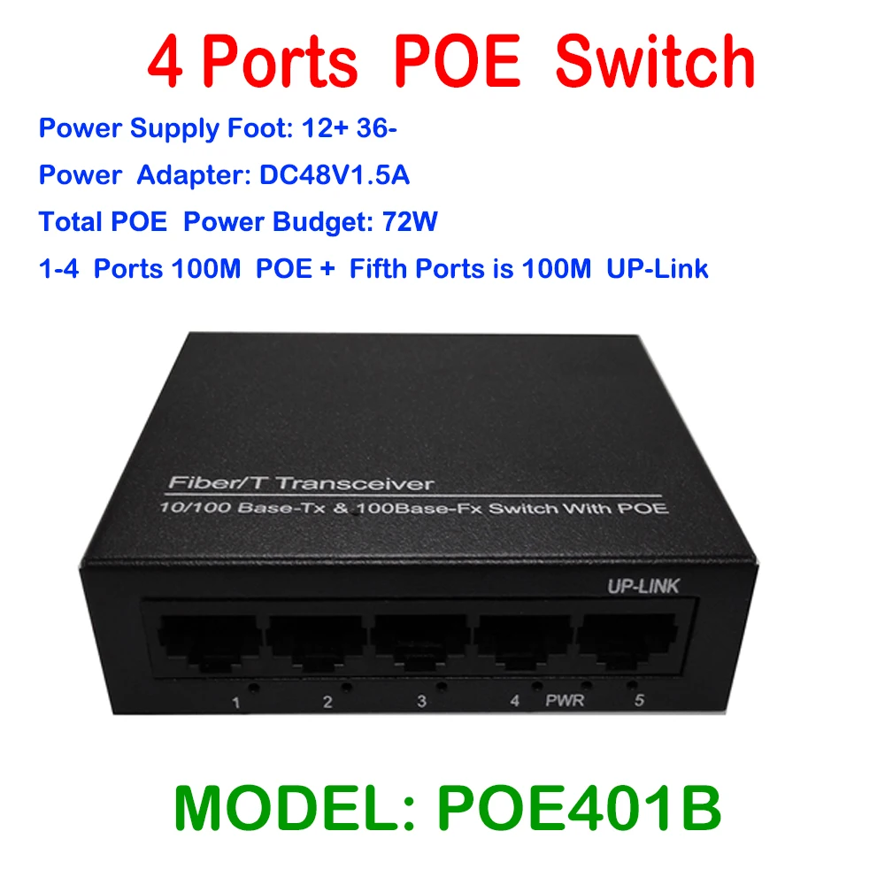 

5 Port Network 10/100Mbps 1 Uplink 4CH POE Switch , 4 Ports 100Mbps POE + 1ch 100M uplink Power Over Ethernet IEEE802.3af