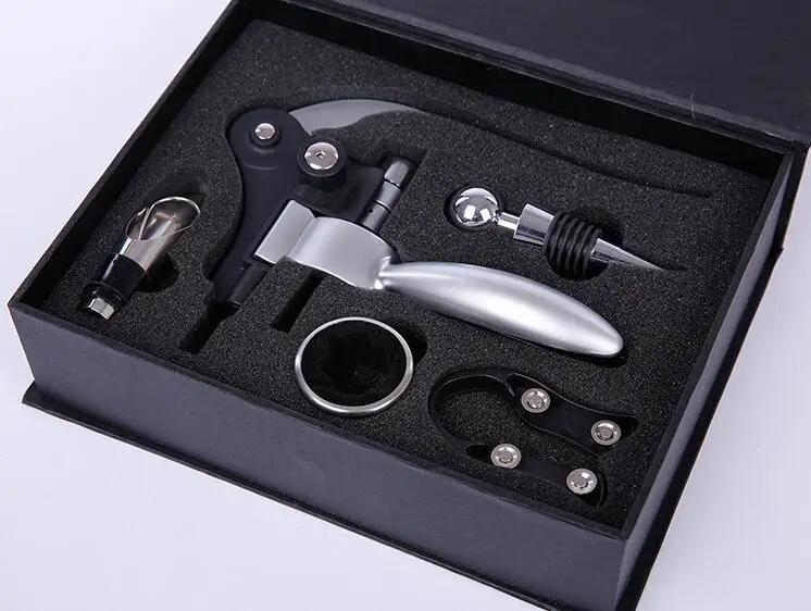 

Red Wine Bottle Opener Stopper Pourer Set Rabbit Wine Opener in Black Paper Box