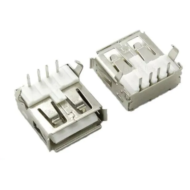 

Free shipping 20PCS Right Angle 4 Pin USB Type A Standard Port Female Plug Jacks Connector PCB Socket USB-A type