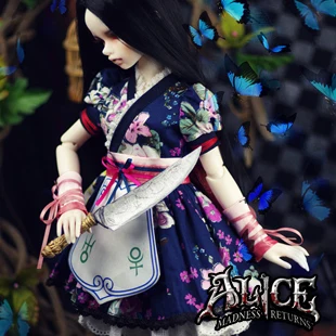 

Estartek 1/3 1/4 Full Hand Made Customized Anime Alice Silk Maiden Cosplay Set for BJD SD10 MSD YOSD Doll DIY