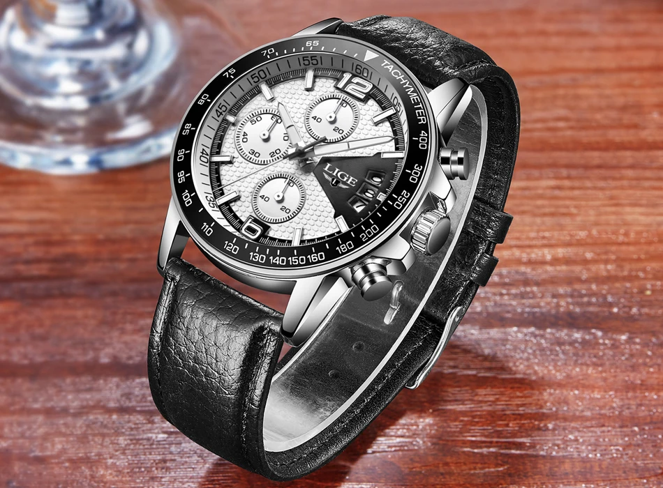 LIGE бренд LIGE новые мужские часы кварцевые часы для мужчин хронограф водонепроницаемый 30 м спортивные стальные часы Relogio Masculino+ коробка